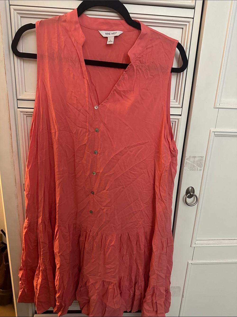 Nine West Coral Sleeveless Midi Dress